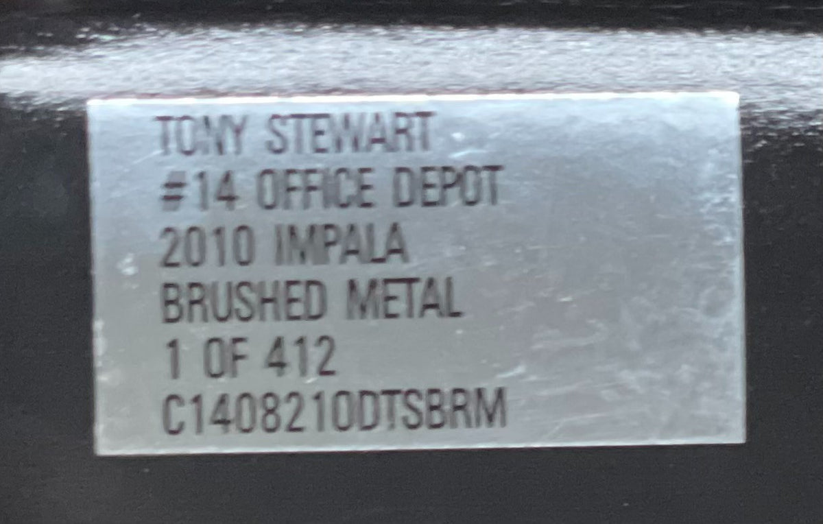 Tony Stewart #14 Office Depot 2010 Impala Brushed Metal 1:24 1/412 NASCAR