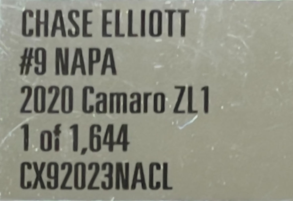 Chase Elliott #9 NAPA 2020 Camaro ZL1 1:24 1 of 1644 DIN 382 NASCAR Diecast
