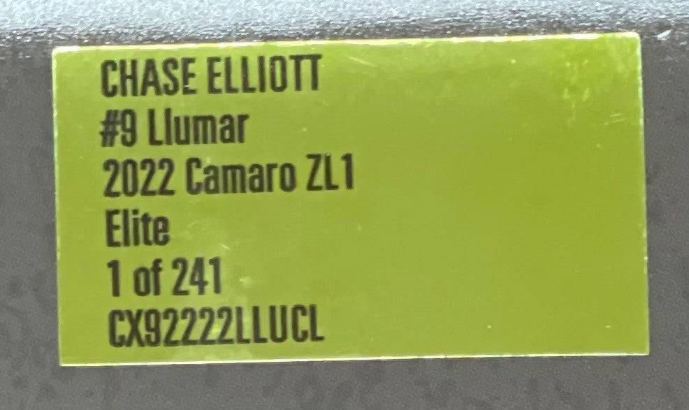 Chase Elliott #9 Llumar 2022 Camaro ZL1 ELITE 1:24 1/241 DIN 212