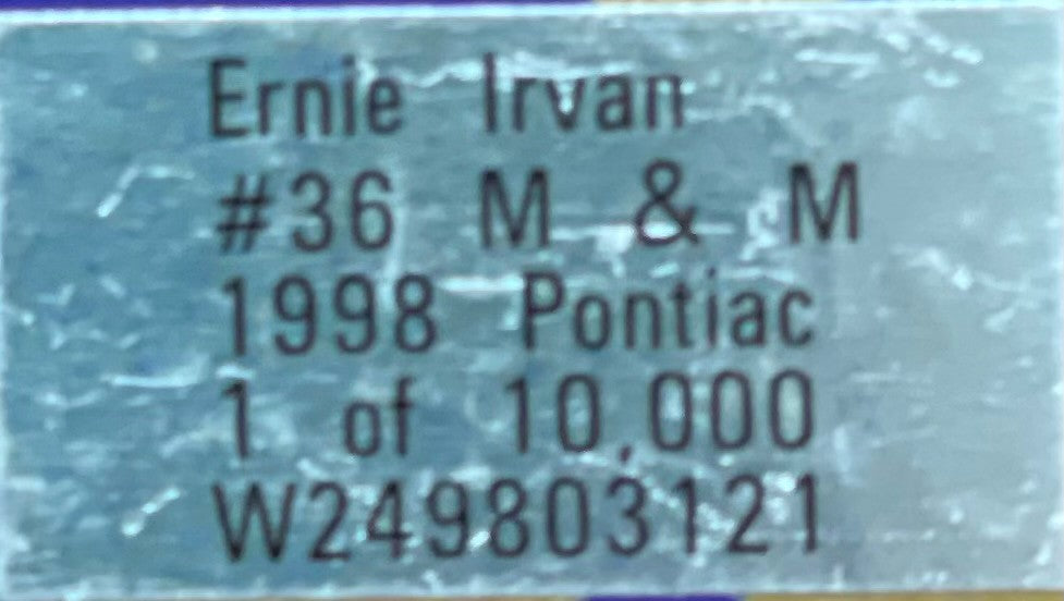 Ernie Irvan #36 M&M's 1998 Pontiac Grand Prix 1:24 NASCAR Diecast 1 of 10000