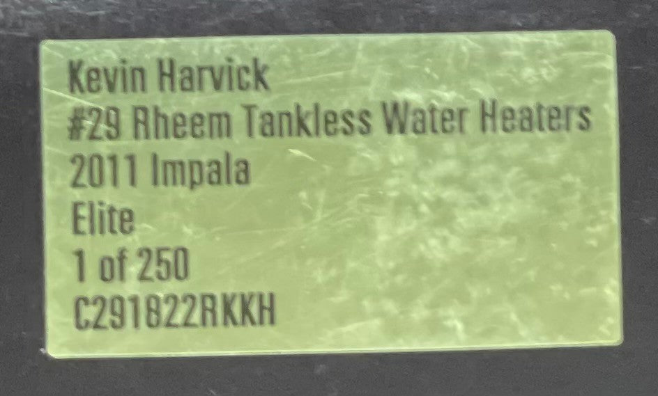 Kevin Harvick #29 Rheem Tankless Water Heaters 2011 Impala ELITE 1:24 1/250