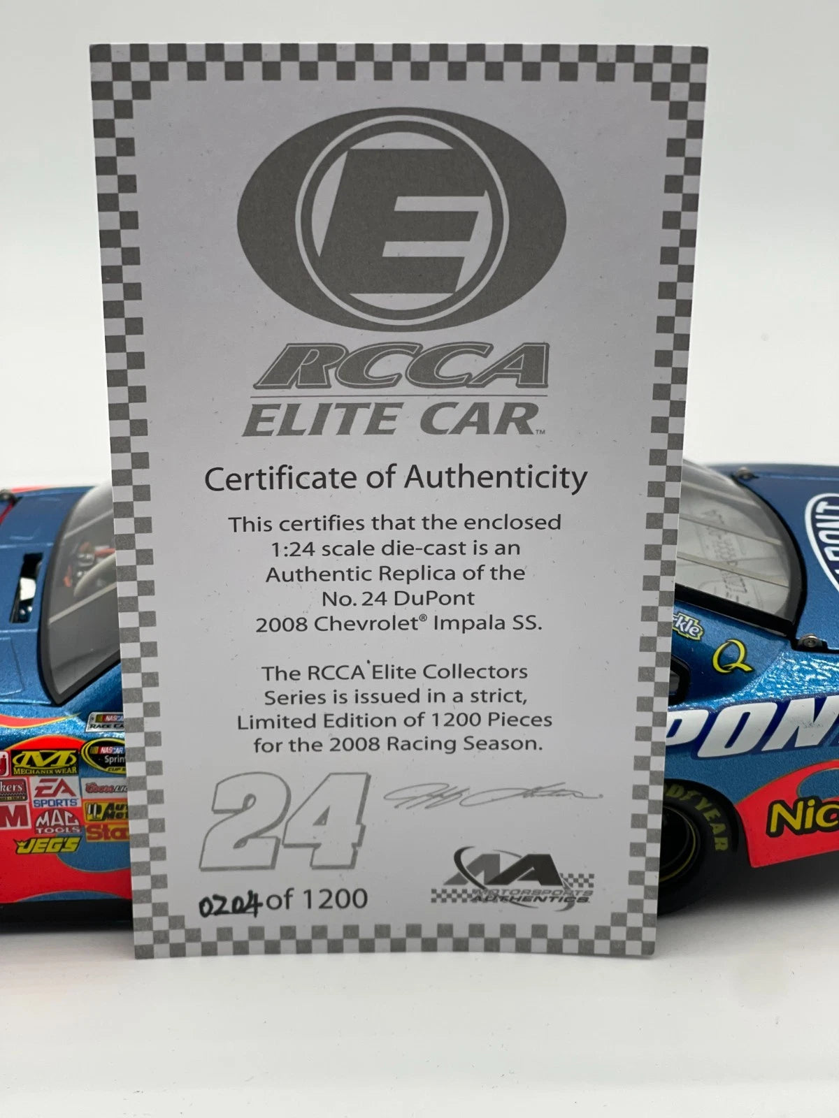 Jeff Gordon #24 DuPont 2008 Impala SS ELITE 1:24 1/1200 DIN 204 - original photograph 9