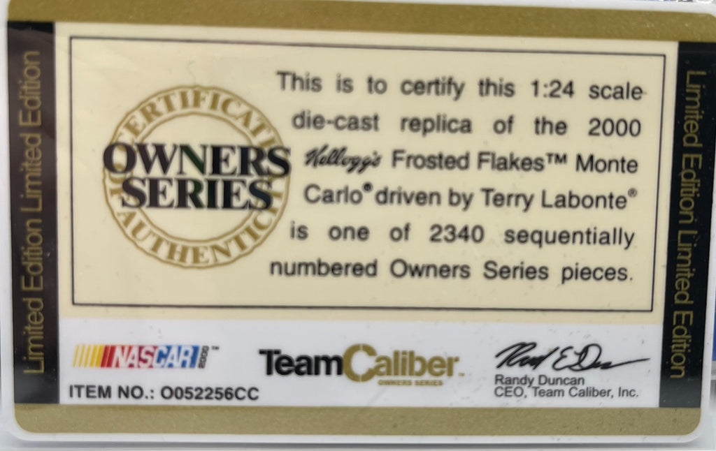 Terry Labonte #5 Kellogg's Frosted Flakes 2000 Monte Carlo Owners Series 1/2340