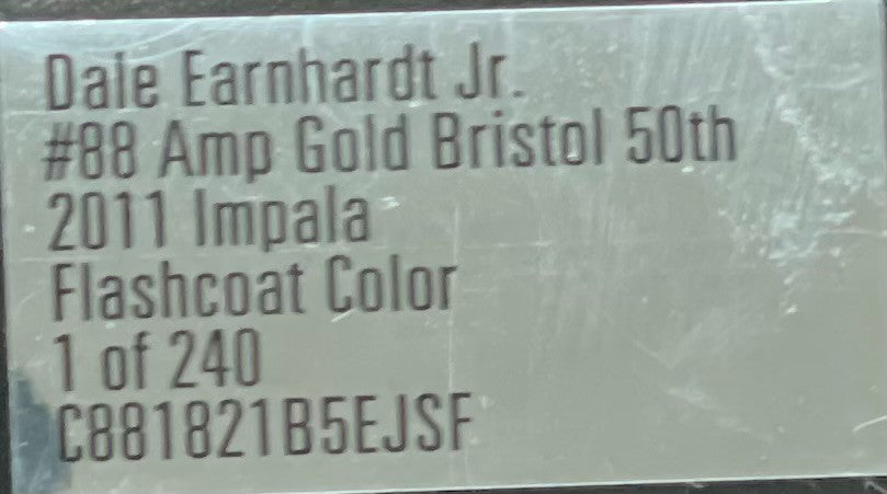 Dale Earnhardt Jr. #88 AMP Gold Bristol 50th 2011 Impala Flashcoat Color 1:24 1/240 - original photograph 9