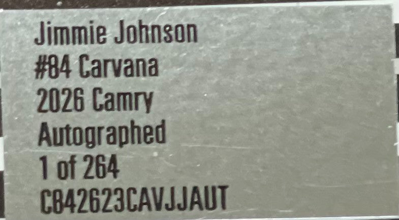 Jimmie Johnson #84 Carvana 2026 Camry Autographed 1:24 1/264 DIN 9