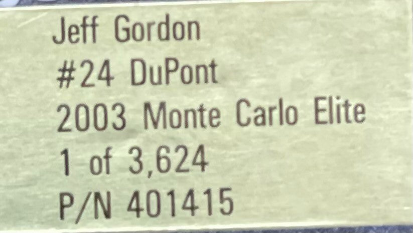 Jeff Gordon #24 DuPont 2003 Monte Carlo ELITE 1 of 3624 DIN 3103