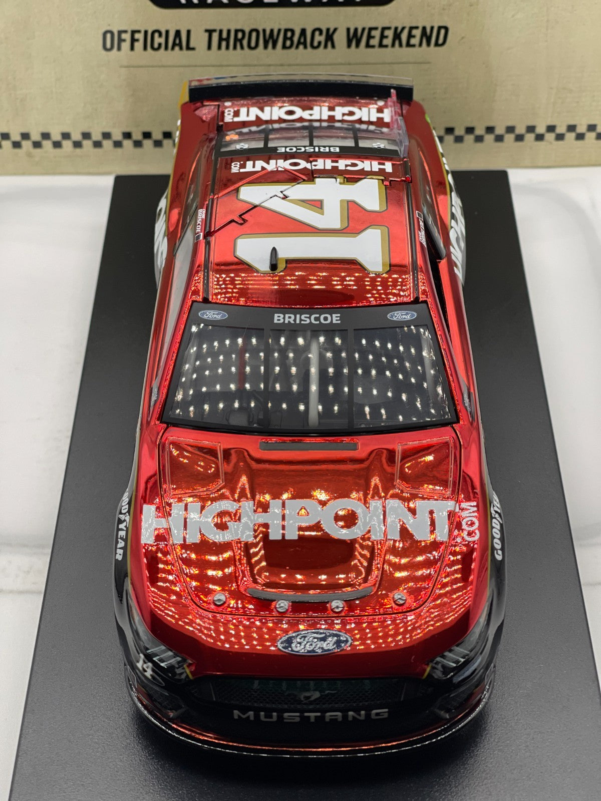Chase Briscoe #14 HighPoint Throwback 2021 Mustang Color Chrome 1:24 Elite #/72 - original photograph 3