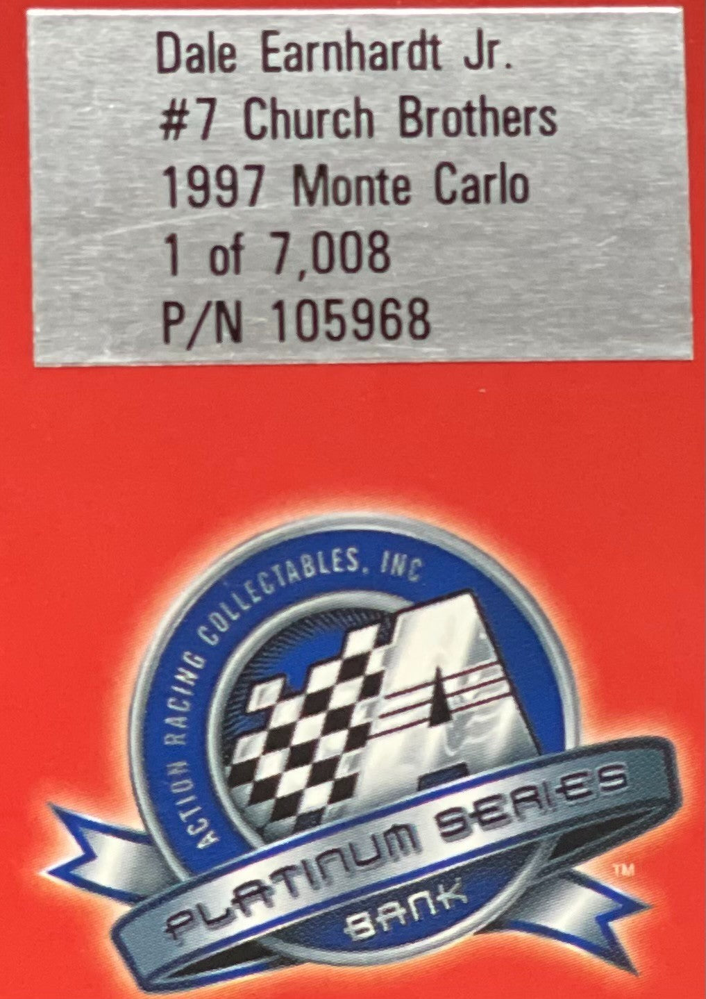 Dale Earnhardt Jr. #7 Church Brothers 1997 Monte Carlo Platinum Series CWB 1:24
