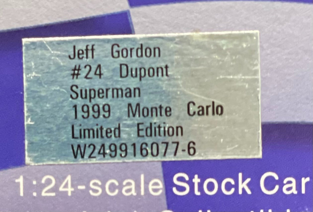 Jeff Gordon #24 DuPont Superman 1999 Monte Carlo Limited Edition 1:24 NASCAR