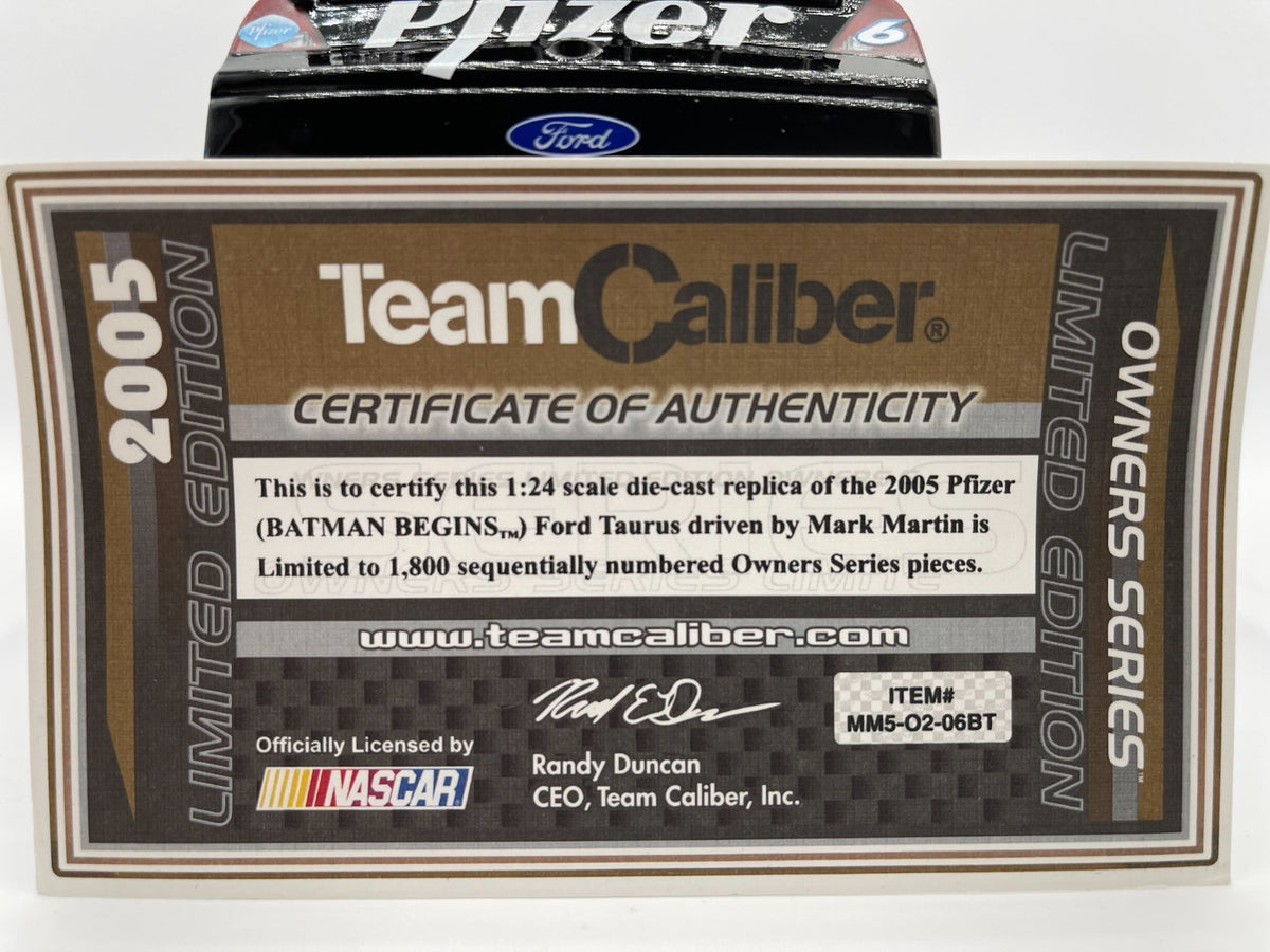 Mark Martin #6 Pfizer Batman Begins 2005 Taurus Team Caliber Owners Series
