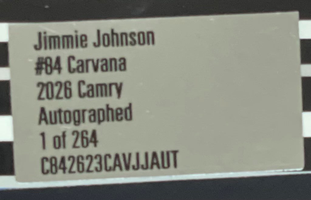 Jimmie Johnson #84 Carvana 2026 Camry Autographed 1:24 NASCAR 1/264 DIN 207