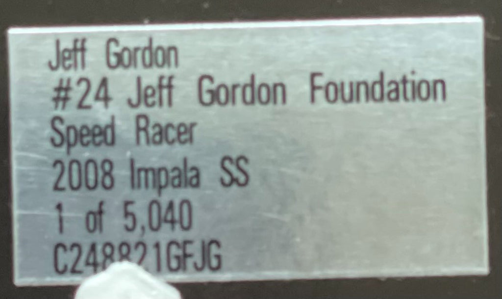 Jeff Gordon #24 Speed Racer 2008 Impala SS Autographed 1:24 NASCAR Foundation