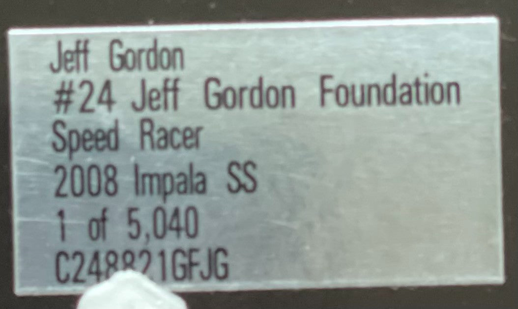 Jeff Gordon #24 Speed Racer 2008 Impala SS Autographed 1:24 NASCAR Foundation