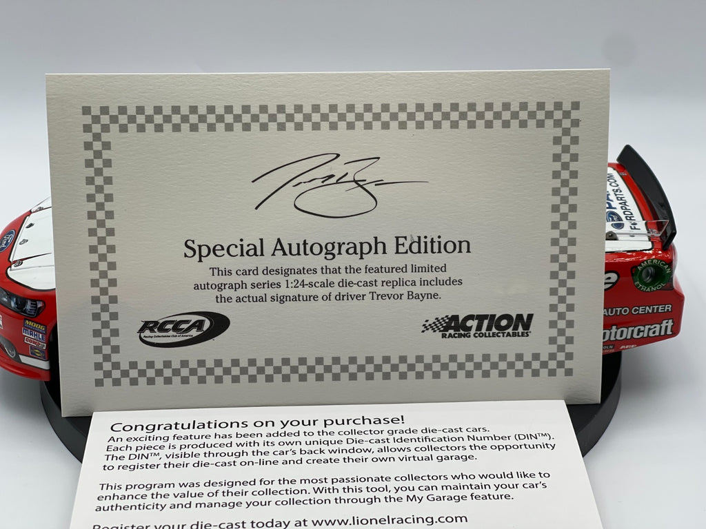 Trevor Bayne #21 Motorcraft Retro Daytona 2013 Fusion Autographed 1/96 DIN 9