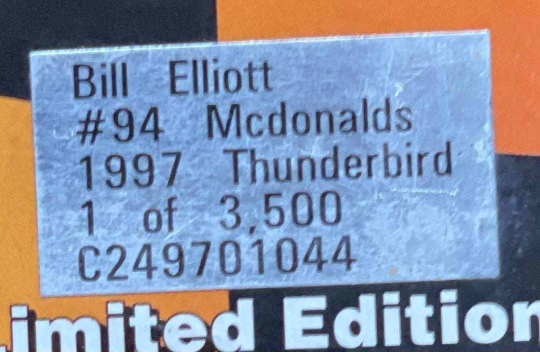Bill Elliott #94 McDonald's 1997 Thunderbird 1:24 NASCAR Diecast 1/3500