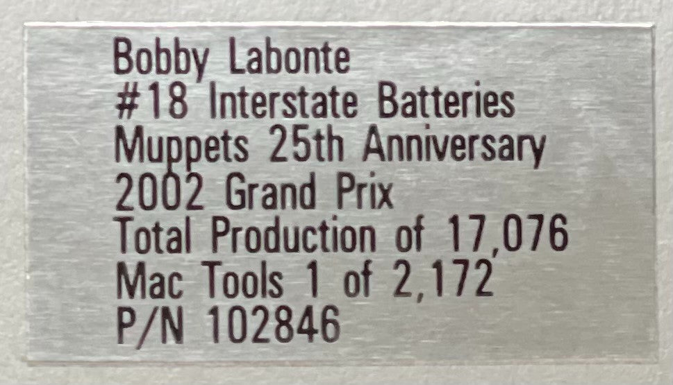 Bobby Labonte #18 Interstate Batteries Muppets 25th Anniversary 2002 1:24