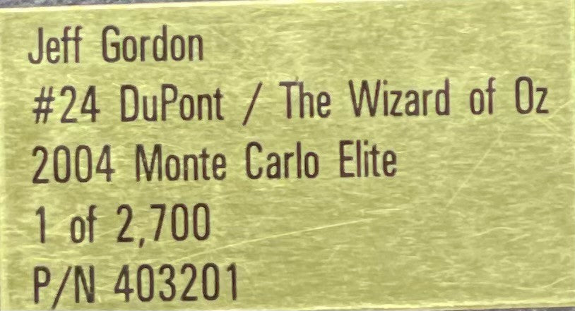 Jeff Gordon #24 DuPont / Wizard of Oz 2004 Monte Carlo ELITE 1:24 1/2700