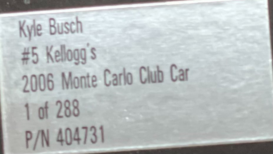 Kyle Busch #5 Kellogg's 2006 Monte Carlo Club Car 1:24 1/288 DIN 156