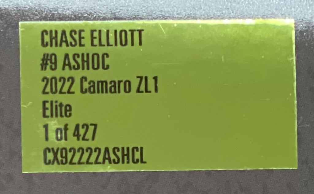 Chase Elliott #9 ASHOC 2022 Camaro ZL1 ELITE 1:24 1/427 DIN 279