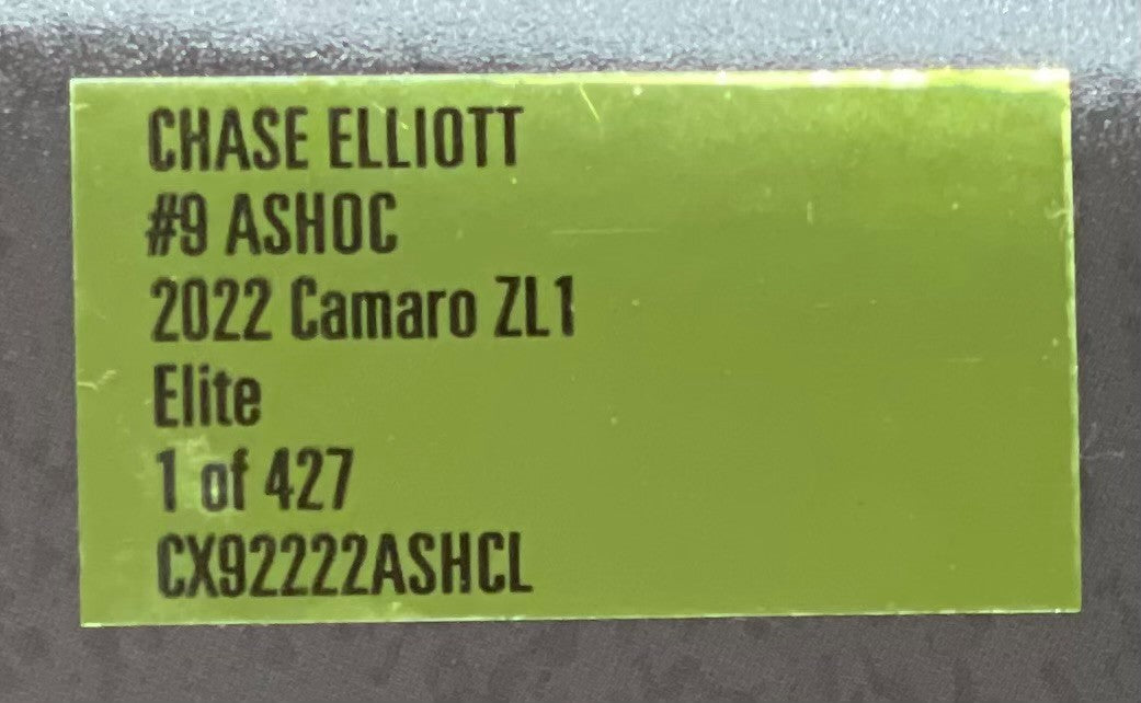 Chase Elliott #9 ASHOC 2022 Camaro ZL1 ELITE 1:24 1/427 DIN 279