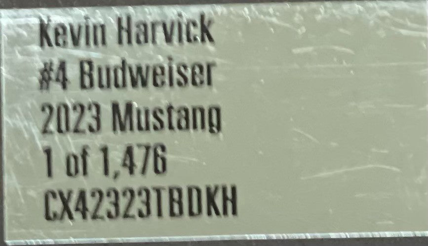 Kevin Harvick #4 Budweiser 2023 Mustang 1:24 NASCAR 1/1476 DIN 921