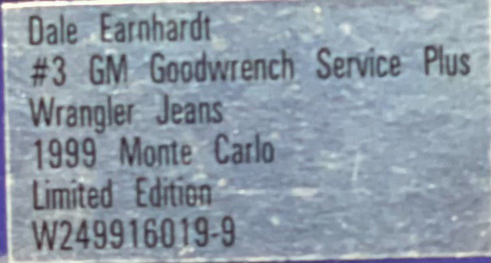 Dale Earnhardt #3 GM Goodwrench Service Plus Wrangler Jeans 1999 Monte Carlo MIB