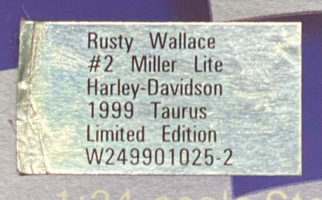 Rusty Wallace #2 Miller Lite Harley Davidson 1999 Taurus Limited Edition 1:24