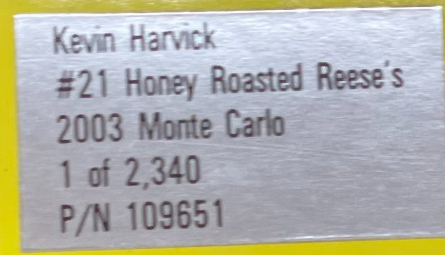 Kevin Harvick #21 Honey Roasted Reese's 2003 Monte Carlo Autographed 1:24