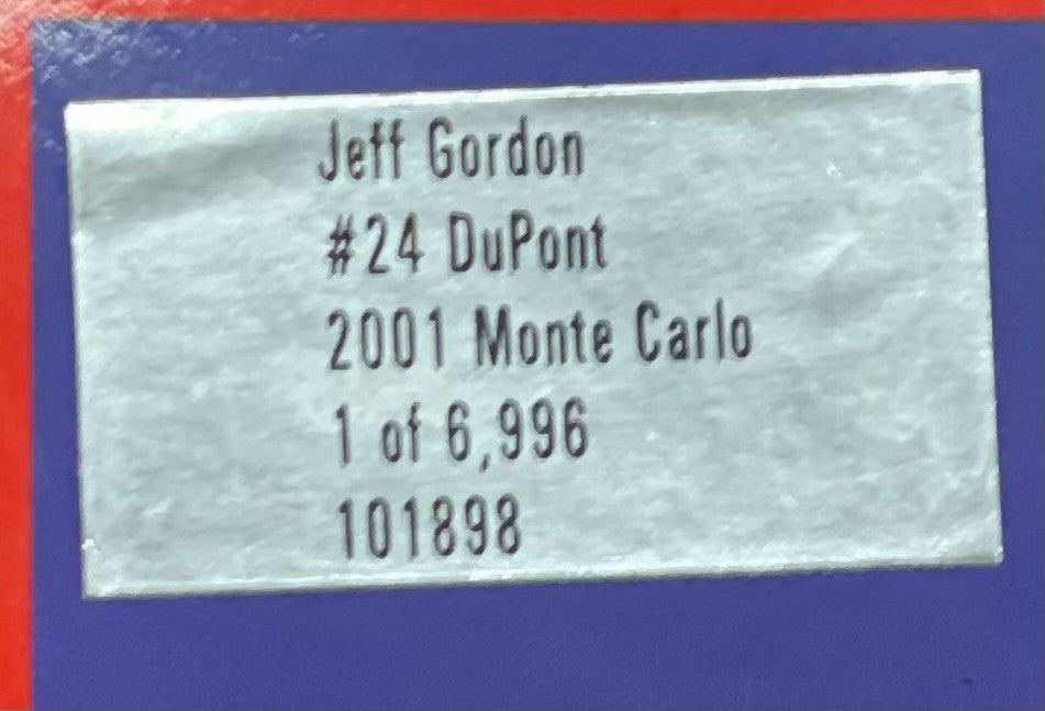 Jeff Gordon #24 DuPont Clear Car 2001 Monte Carlo 1:24 NASCAR 1/6996 - original photograph 8