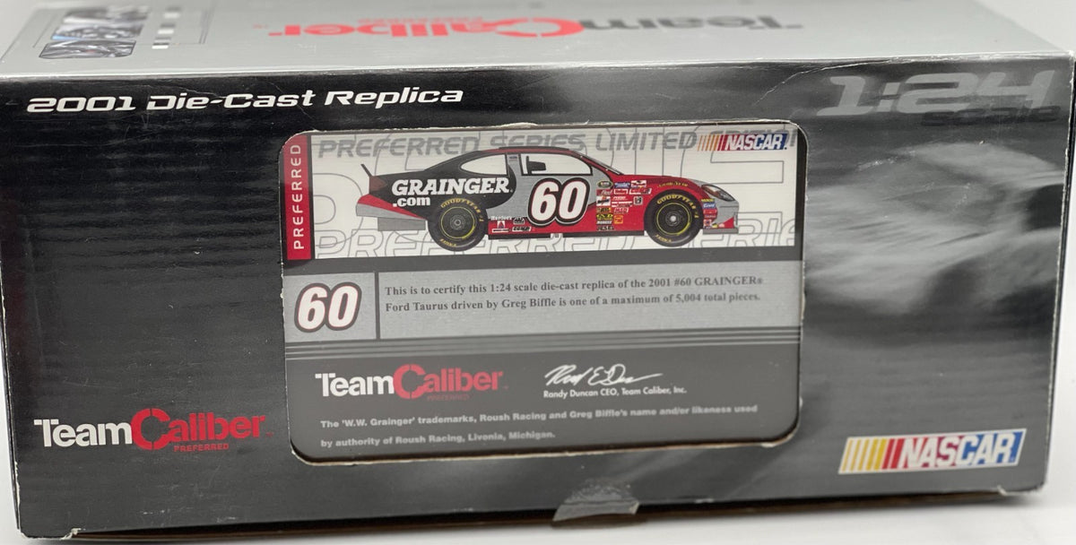 Greg Biffle #60 Grainger Team Caliber Preferred 2001 Taurus 1:24 NASCAR 1/5004