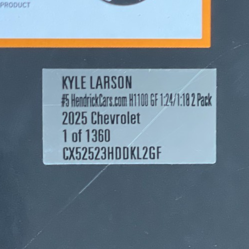 Kyle Larson #5 HendrickCars.com 2025 NASCAR / IndyCar 2-Pack 1/1360 - original photograph 5