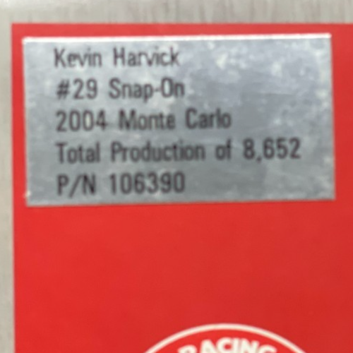 Kevin Harvick #29 Snap-On 2004 Monte Carlo 1:24 NASCAR Diecast - original photograph 7