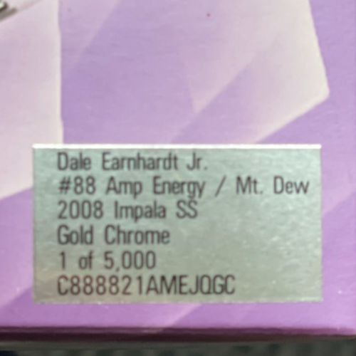 Dale Earnhardt Jr. #88 Amp Mt Dew 2008 Gold Chrome 1 of 5000 NASCAR - original photograph 9