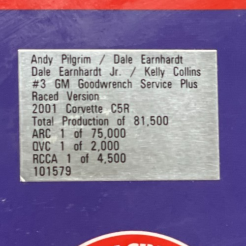 Dale Earnhardt & Dale Earnhardt Jr. #3 Corvette C5R 2001 Action 1:18 Diecast NASCAR - original photograph 10
