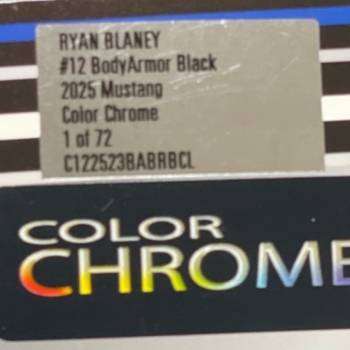 Ryan Blaney #12 BodyArmor Black 2025 Mustang Color Chrome 1:24 1/72 DIN 10 - original photograph 8