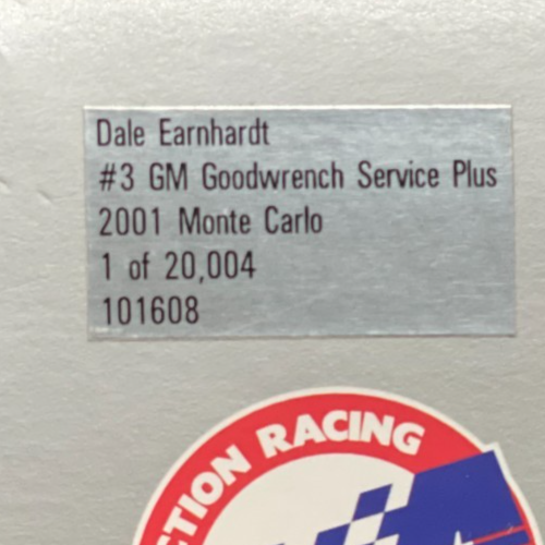 Dale Earnhardt #3 GM Goodwrench Service Parts 2001 Monte Carlo 1 of 20004 1:18 - original photograph 7