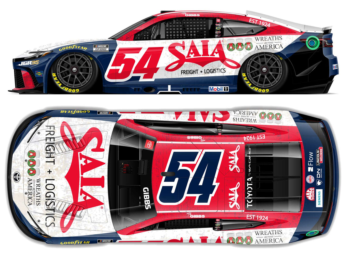 Ty Gibbs No. 54 Saia Wreaths Across America 2026 Toyota Camry XSE 1:24 ELITE diecast